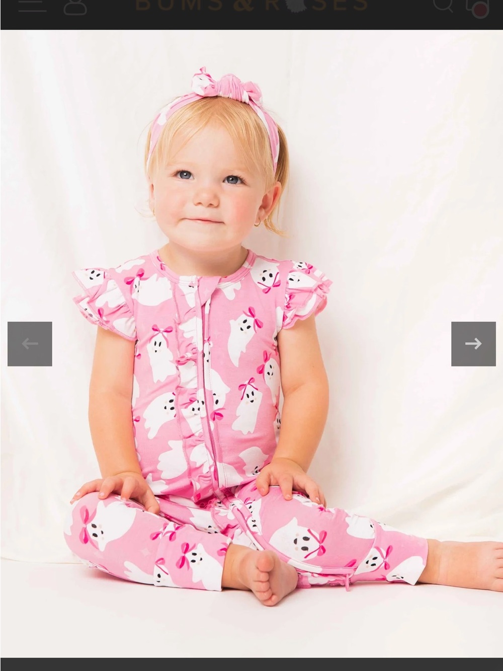 Bums and Roses BOOsties Forever Cap Sleeve Romper size 3-6 months
